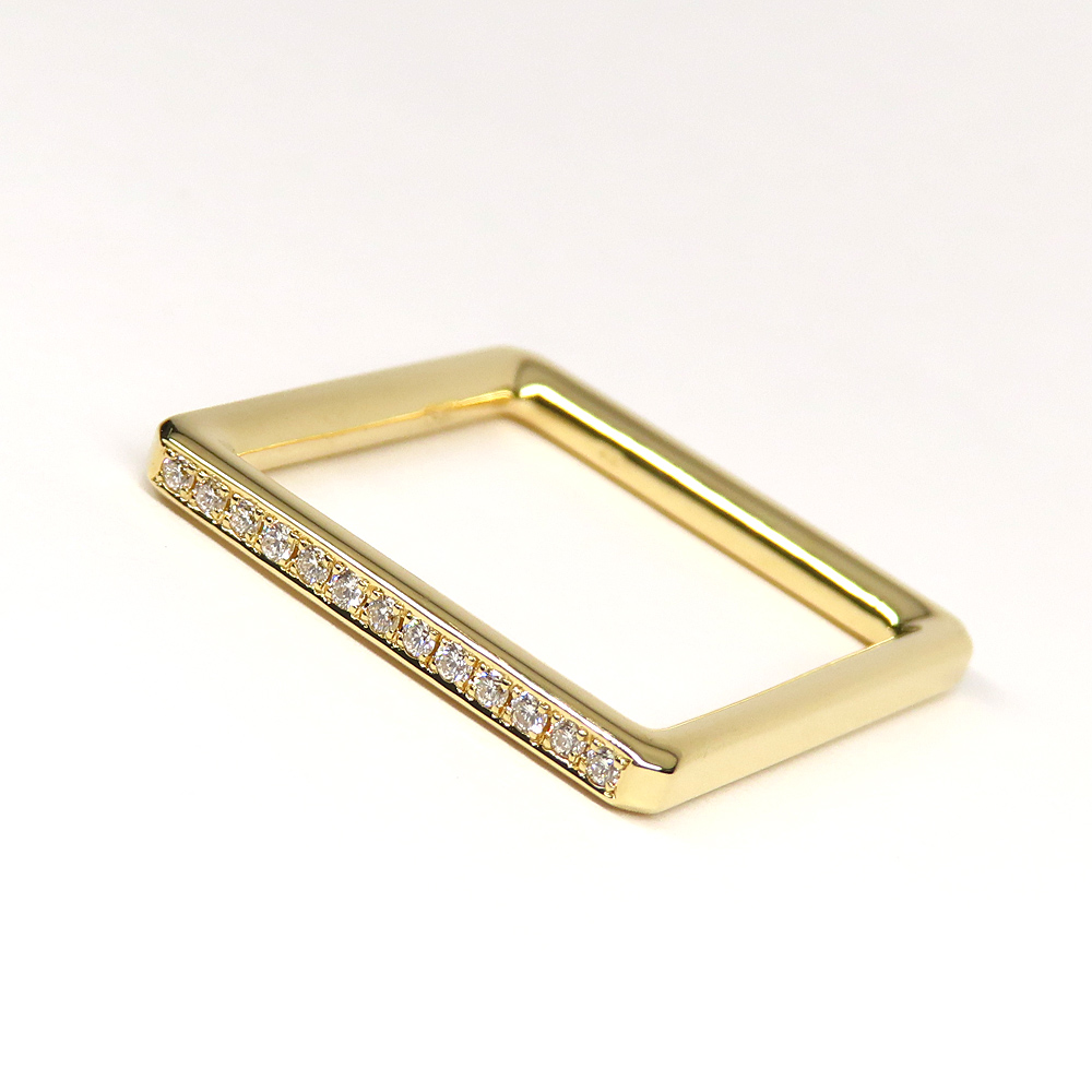 WAKO GINZA TOKYO スクエア 13Pダイヤモンド リング K18 イエローゴールド