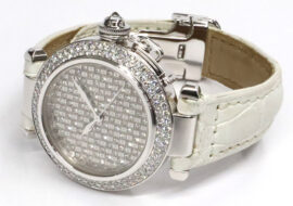 カルティエ パシャ32 ダイヤモンド WJ108251 750WG レザー 自動巻 レディース