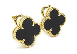 ヴァンクリーフ&アーペル VAN CLEEF&ARPELS ヴィンテージ アルハンブラ ピアス オニキス VCARA44200
