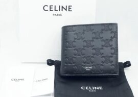 セリーヌ CELINE バイフォールド ウォレット トリオンフ 二つ折り財布 レザー ブラック