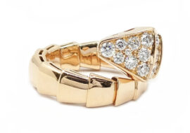 ブルガリ BVLGARI セルペンティ ヴァイパー ダイヤモンド リング 345206 750PG