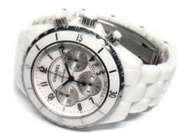 シャネル J12 クロノグラフ H1007 ホワイトセラミック 自動巻 メンズ