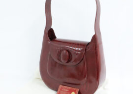 カルティエ ハッピーバースデー ショルダーバッグ ボルドー パテントレザー