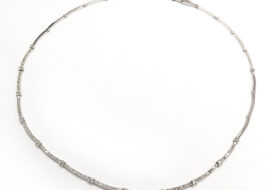 ダイヤモンド K18WG ホワイトゴールド デザインネックレス 44cm レディース