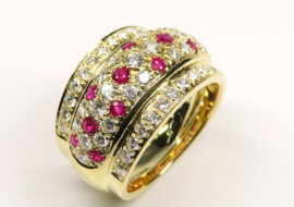 ダミアーニ ルビー ダイヤモンド リング 750 9.6ｇ イエローゴールド