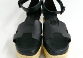 エルメス サンダル エルダ エスパドリーユ ブラック ナチュラル 39