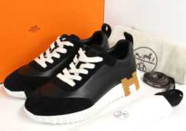 エルメス バウンシング レザースニーカー H221176Z ブラック 36.5 レディース