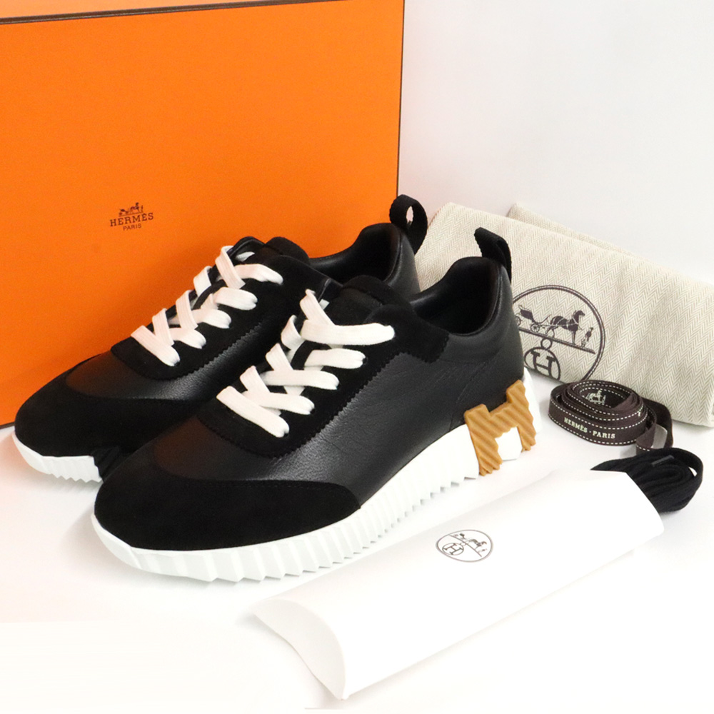 エルメス バウンシング レザースニーカー H221176Z ブラック 36.5 レディース
