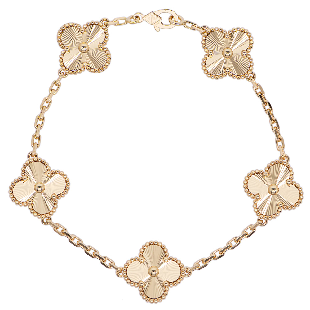 ヴァンクリーフ＆アーペル ヴィンテージ アルハンブラ ブレスレット5モチーフ VCARP3JK00 ギヨシェ