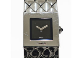 シャネル マトラッセ キルティング 腕時計 H0009 ブラック ＳＳ クォーツ レディース