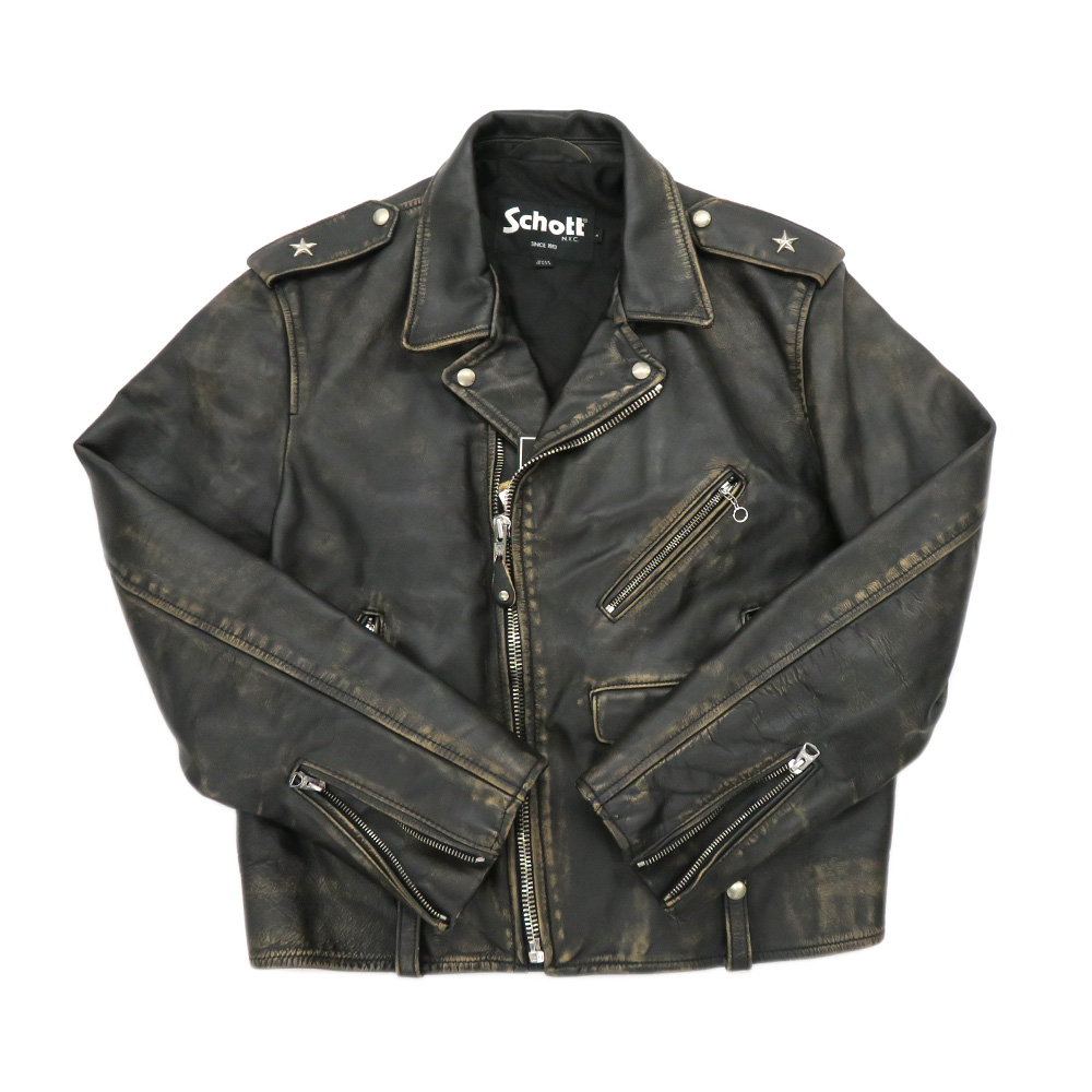 希少○ SAINT MICHAEL Schott 20AW Leather Jacket 7642 コラボ ダブル 