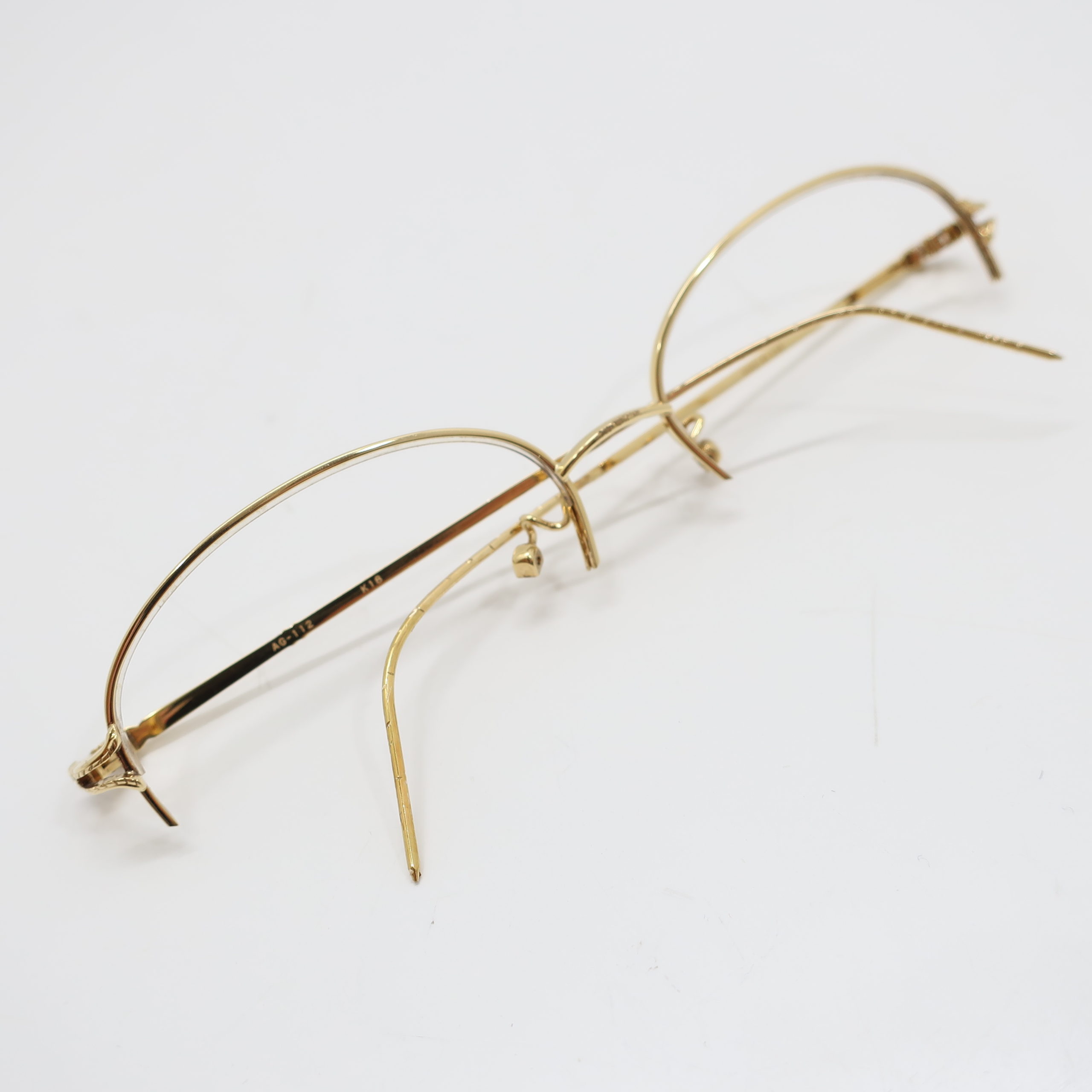 K18眼鏡 メガネ 18金 総重量約34g ゴールドフレーム - めがね、コンタクト