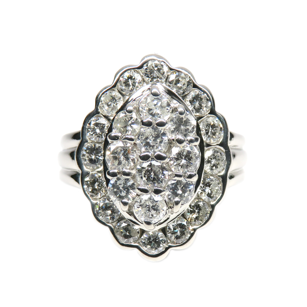 リング 指輪 Pt900 プラチナ ダイヤモンド 2.00ct 12号 デザイン ジュエリー