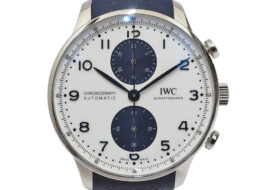 IWC インターナショナル ウォッチカンパニー ポルトギーゼ クロノグラフ SS ラバー IW371620 ホワイト ラッカー ブルー 自動巻き