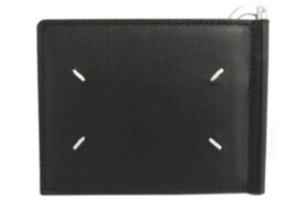 メゾンマルジェラ マネークリップ カードケース 三つ折り 財布 ブラック レザー S55UI0309