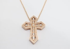 ダミアーニ ベルエポック クラウン ネックレス クロス 750PG ピンクゴールド