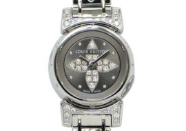 ルイヴィトン Q151K タンブールビジュ ダイヤ グレー文字盤 ブレスダイヤ SS クオーツ