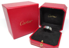 カルティエ タンク フランセーズ リング スモール B4059960 ＃60 ホワイトゴールド