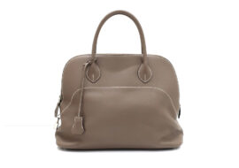 エルメス ボリードリラックス 35 ハンドバッグ ショルダー Ｔ刻 トリヨン エトゥープ SV金具