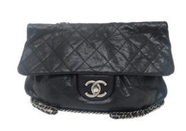 シャネル マトラッセ チェーンショルダーバッグ ヴィンテージSV ブラック キャビアスキン A67317