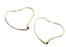 ティファニー TIFFANY オープンハート ピアス ミディアム 750YG