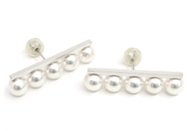 タサキ TASAKI バランス ピアス パール 5P 750WG