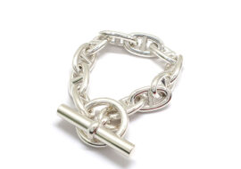 エルメス シェーヌダンクルGM ブレスレット 11コマ 11リンク Ag925 SV925 シルバー チェーン メンズ レディース ジュエリー