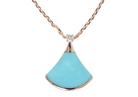 BVLGARI ブルガリ ディーヴァ ドリーム ネックレス 750PG ターコイズ ダイヤ