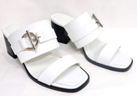 エルメス キュート ミュール ホワイト サイズ36 1/2  レディース