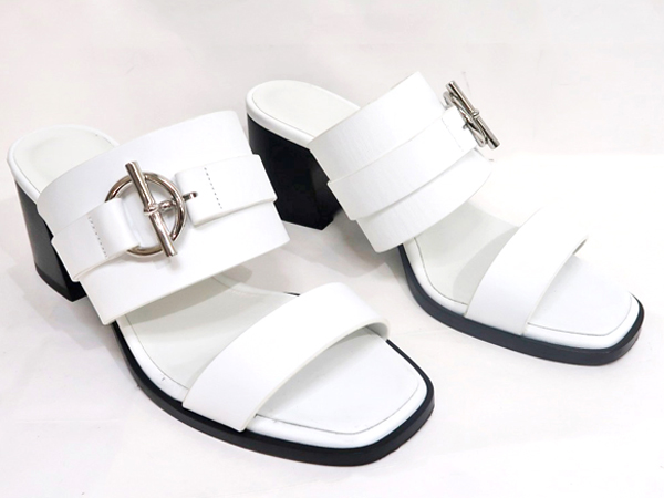 エルメス キュート ミュール ホワイト サイズ36 1/2  レディース