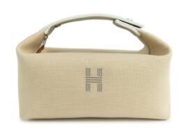 エルメス ブリッドアブラックPM ナチュラル シルバー金具 コットンキャンバス