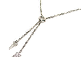 エルメス ケリークロシェット ダイヤ 鍵 キー 750WG ホワイトゴールド 2022年製 ネックレス