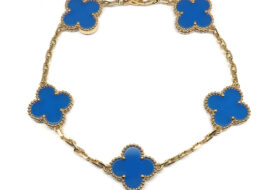 ヴァンクリーフ&アーペル ヴィンテージアルハンブラ ブレスレット 5モチーフ VCARP34900 750YG  ブルーアゲート