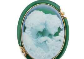 メノウ カメオ ブローチ K18/Pt900