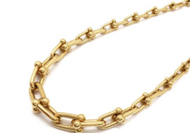 ティファニー ハードウェア K18YG グラジュエイテッド リンク ネックレス イエローゴールド 750YG メンズ レディース ジュエリー