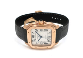 カルティエ サントス ドゥ カルティエ LM K18PG WGSA0019 レザーベルト メンズ 腕時計