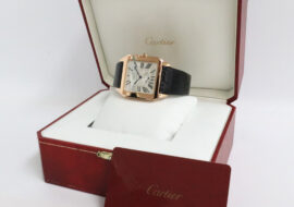 カルティエ サントス デュモン パワーリザーブ W2020067 RG レザー ホワイト 自動巻