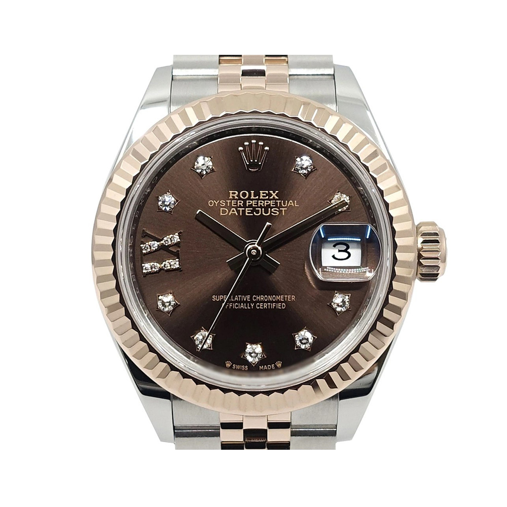 ロレックス ROLEX デイトジャスト 279171G チョコレート Ⅸダイヤ スター 自動巻き