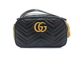 グッチ GUCCI GGマーモント ショルダーバッグ ブラック ゴールド金具 447632