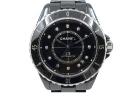 シャネル CHANEL J12 ブラック 38mm 12Pダイヤ H5702