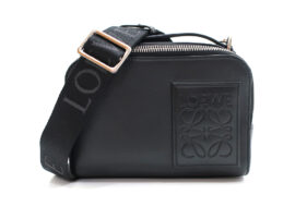 ロエベ クロスボディ カメラバッグ ミニ ブラック ショルダーバッグ SV金具 レディース