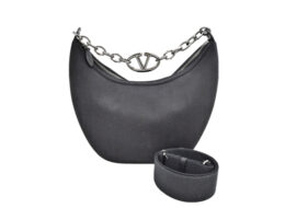 ヴァレンティノ Vロゴ ムーン チェーンショルダーバッグ キャンバス