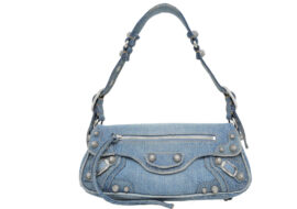 バレンシアガ ルカゴール スモール スリングバッグ デニム ブルー 771640