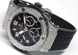 ウブロ ビックバン ダイヤモンド 301.SX.130.RX.174 SS ラバー ブラック クロノグラフ 自動巻