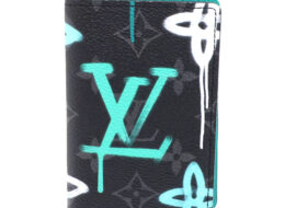 ルイヴィトン モノグラム エクリプス オーガナイザー ドゥポッシュ M81798 二つ折り 名刺入れ グリーン