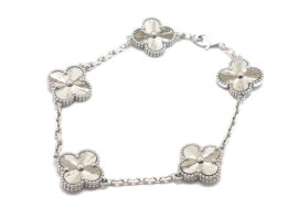 ヴァンクリーフ＆アーペル K18WG ヴィンテージアルハンブラ 5モチーフ ブレスレット ジュエリー VCARP9XE00 レディース