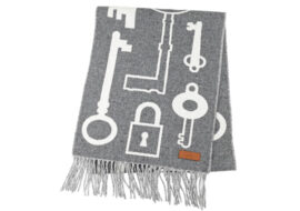 エルメス マフラー カザック キーコレクション グレー カシミヤ