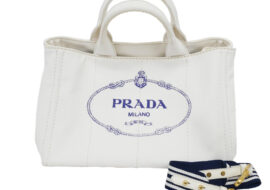 PRADA プラダ カナパ 1BG642 ビアンコ ブルー トートバッグ