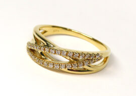 ダイヤモンド 0.15ct デザインリング K18 イエローゴールド