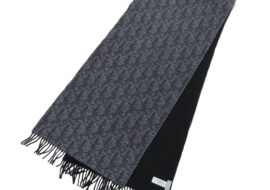 ディオール オブリーク ダブルフェース マフラー グレー 19E0001A0537 カシミヤ×ウール